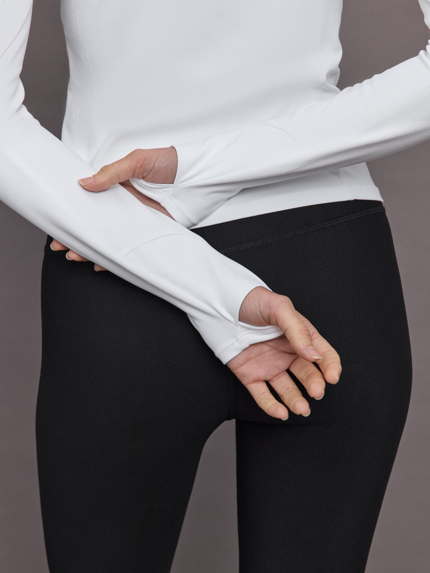 Long Sleeve Crew Neck in Melt | White