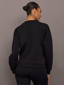 Martini Embellished Sweatshirt in Scuba | Black