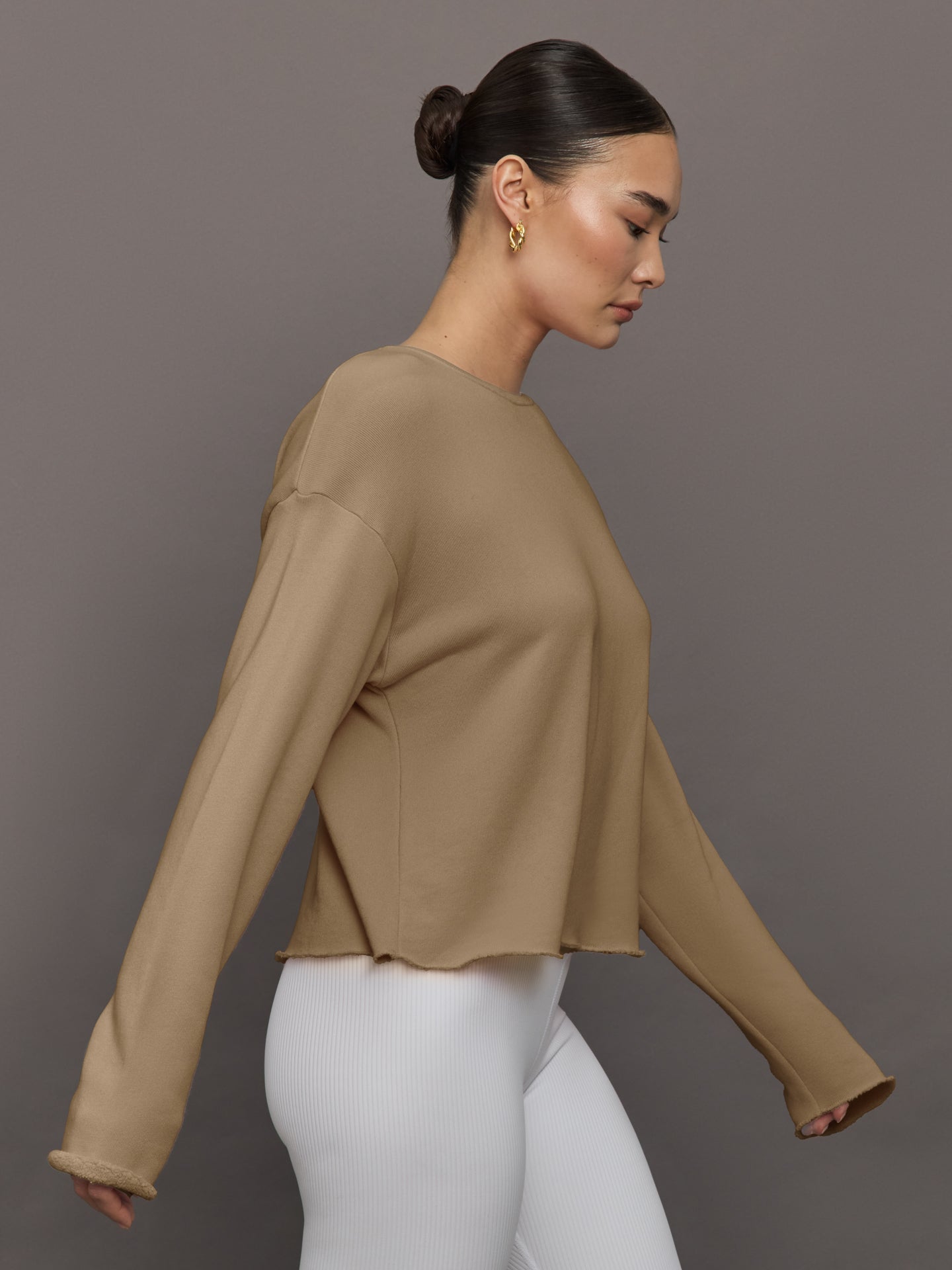 Crew Neck Sweatshirt in French Terry | Chinchilla