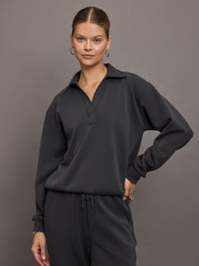 Logo Sweatshirt in Modal Luxe | Faded Black