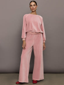 Raglan Pullover in Velour | Blush