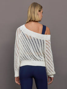 Open Knit Sweater | White