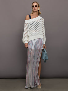 Open Knit Sweater | White