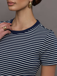 Stripe Ringer Tee | Cloud / Navy Stripe