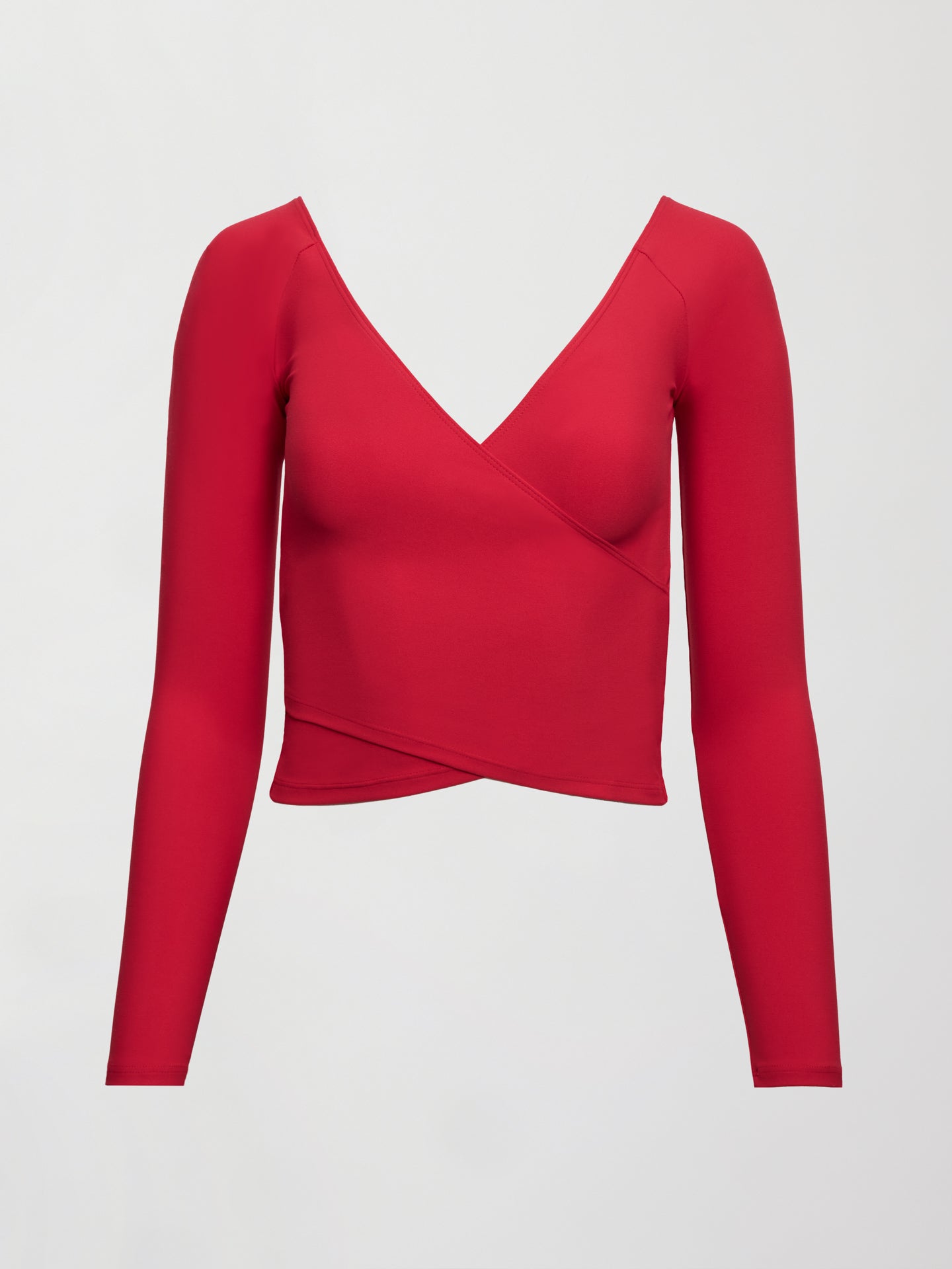 Long Sleeve Wrap Top in Melt | Crimson Red