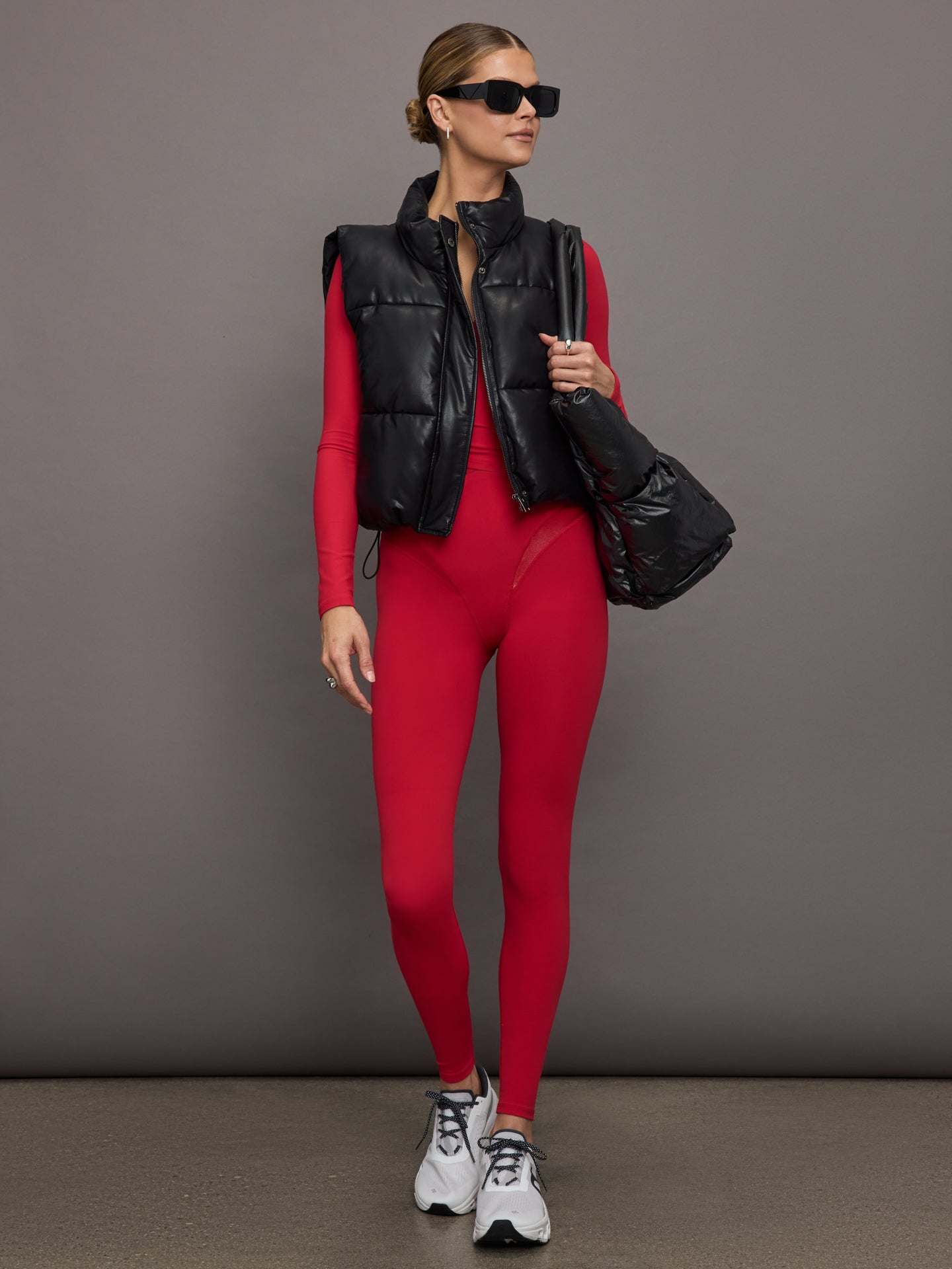 Long Sleeve Wrap Top in Melt | Crimson Red