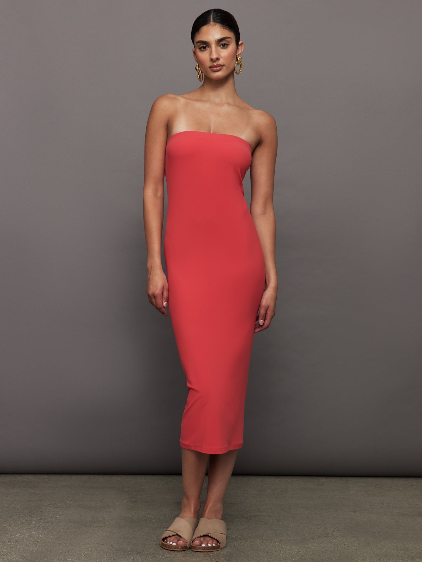 Strapless Dress in Melt | Tomato