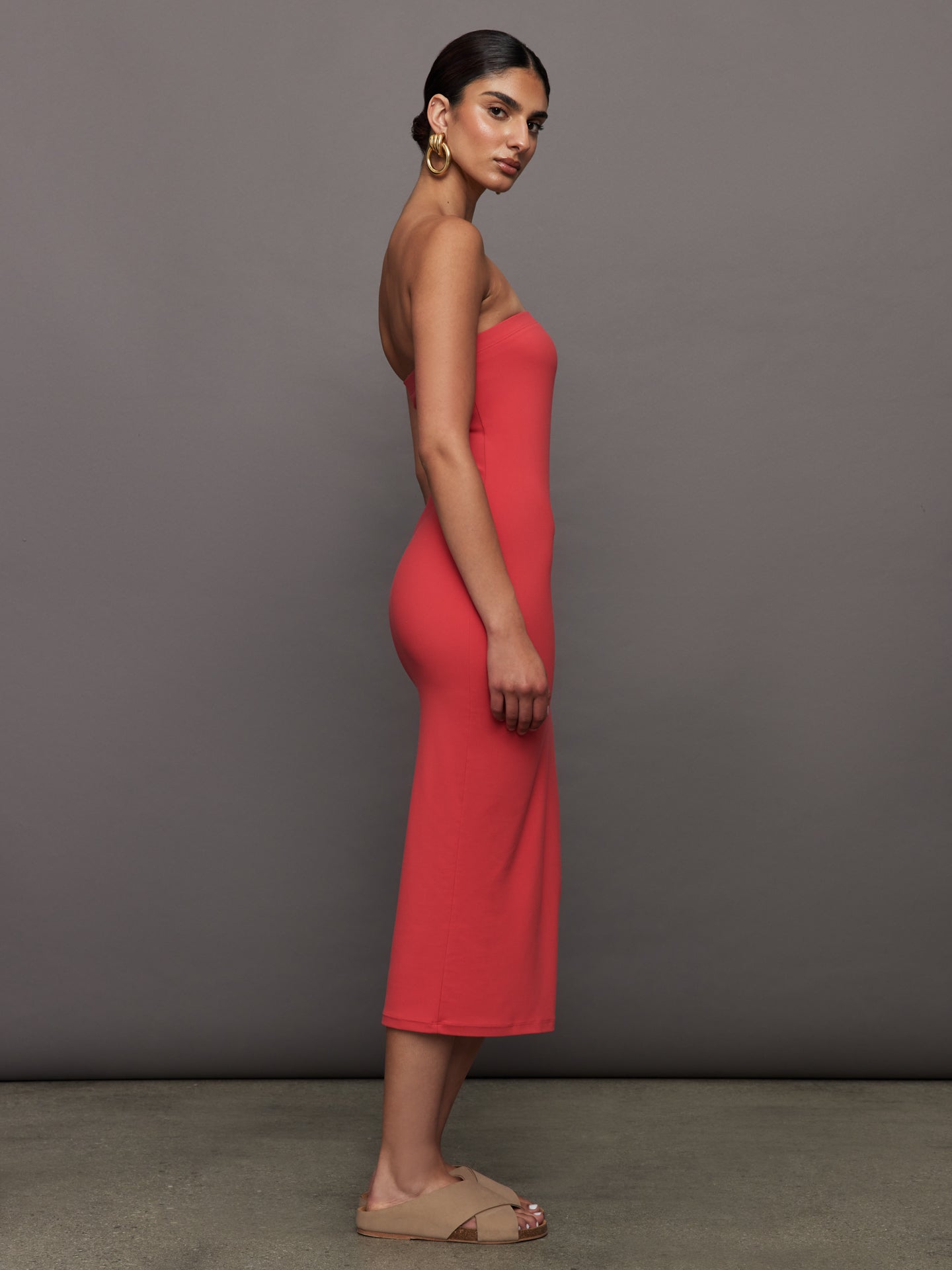 Strapless Dress in Melt | Tomato