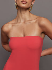 Strapless Dress in Melt | Tomato