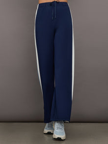 Wide Leg Track Pant in Scuba | Navy