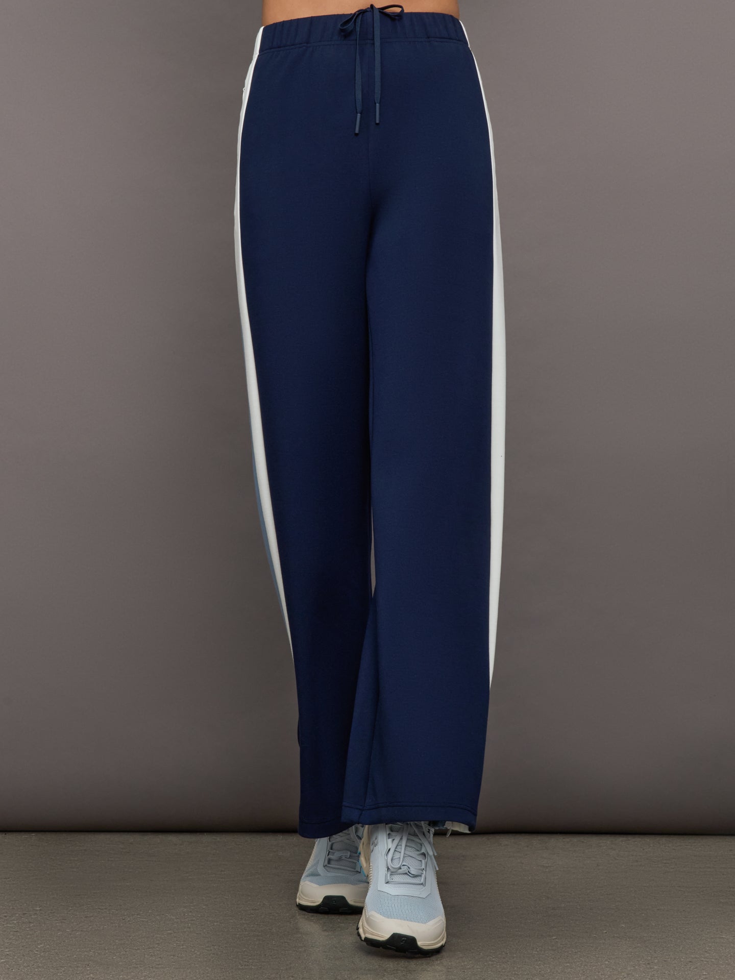 Wide Leg Track Pant in Scuba | Navy