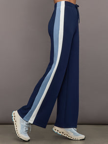Wide Leg Track Pant in Scuba | Navy