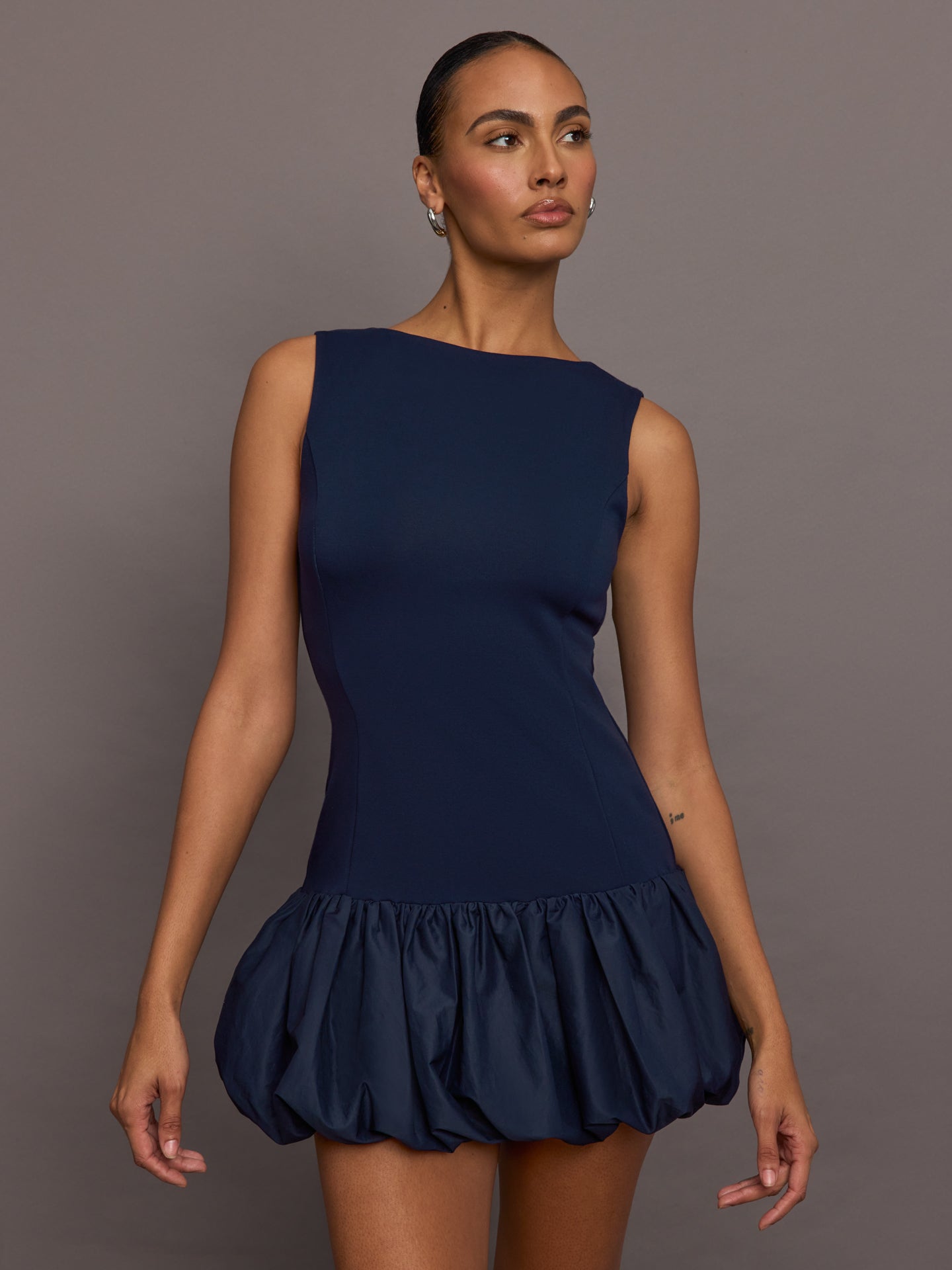 Drop Waist Bubble Dress | Navy
