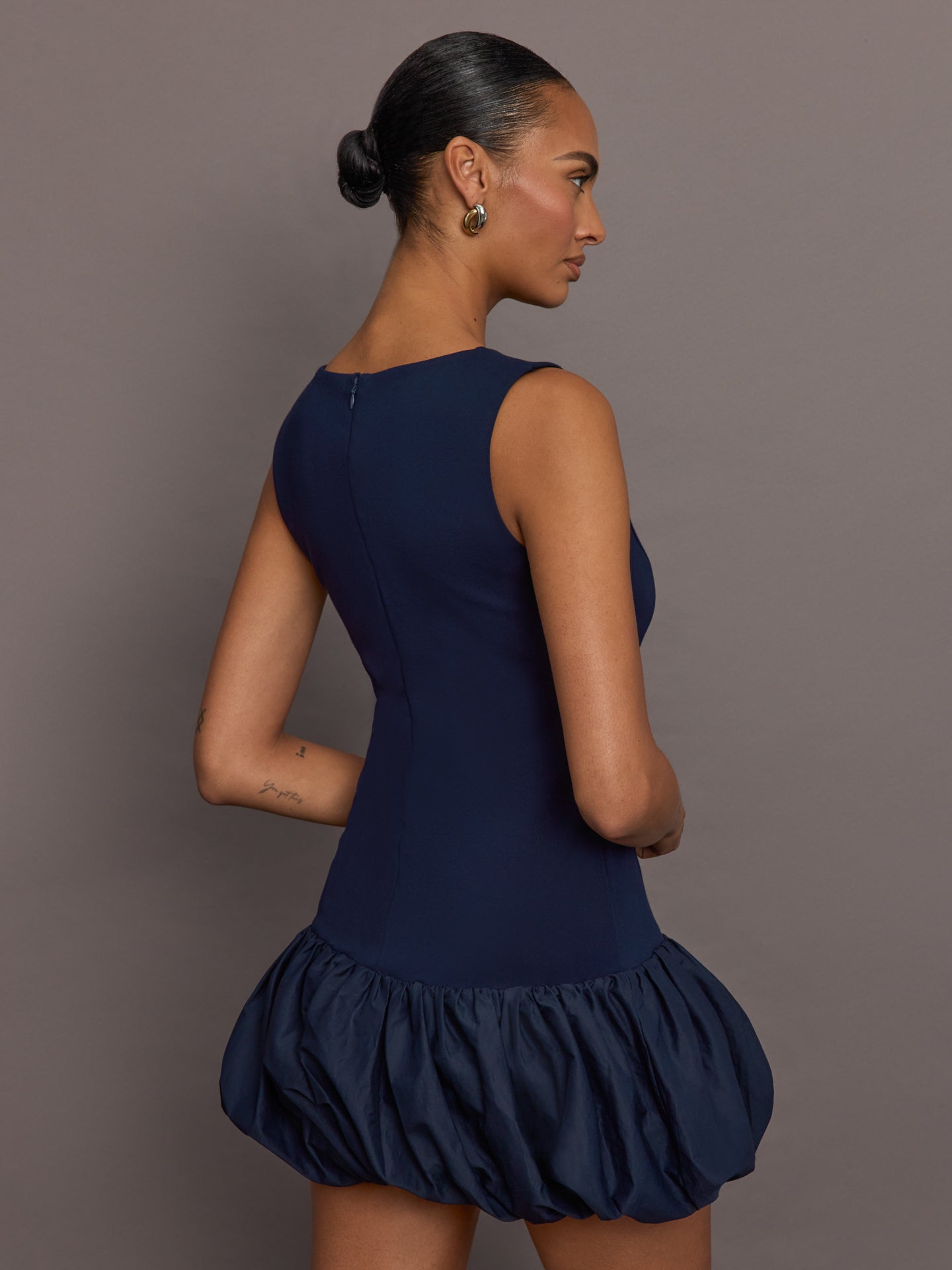 Drop Waist Bubble Dress | Navy