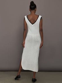Open Back Knit Crochet Dress | Ivory