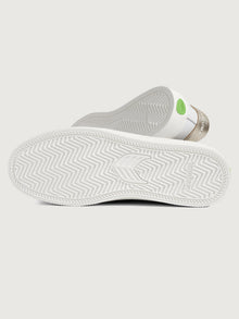 Salvas Premium Leather Sneaker | White/Metallic Gold/Ice