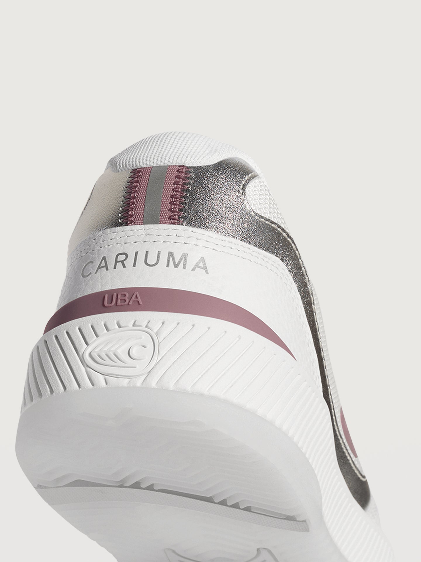 Uba Premium Leather/Mesh Sneaker | White/ Metallic Silver Blush Pink