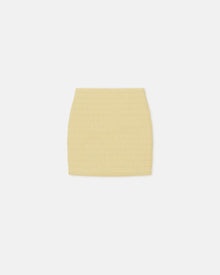 Ceara Smockedokobor Alt-Leather Mini Skirt | Lemongrass