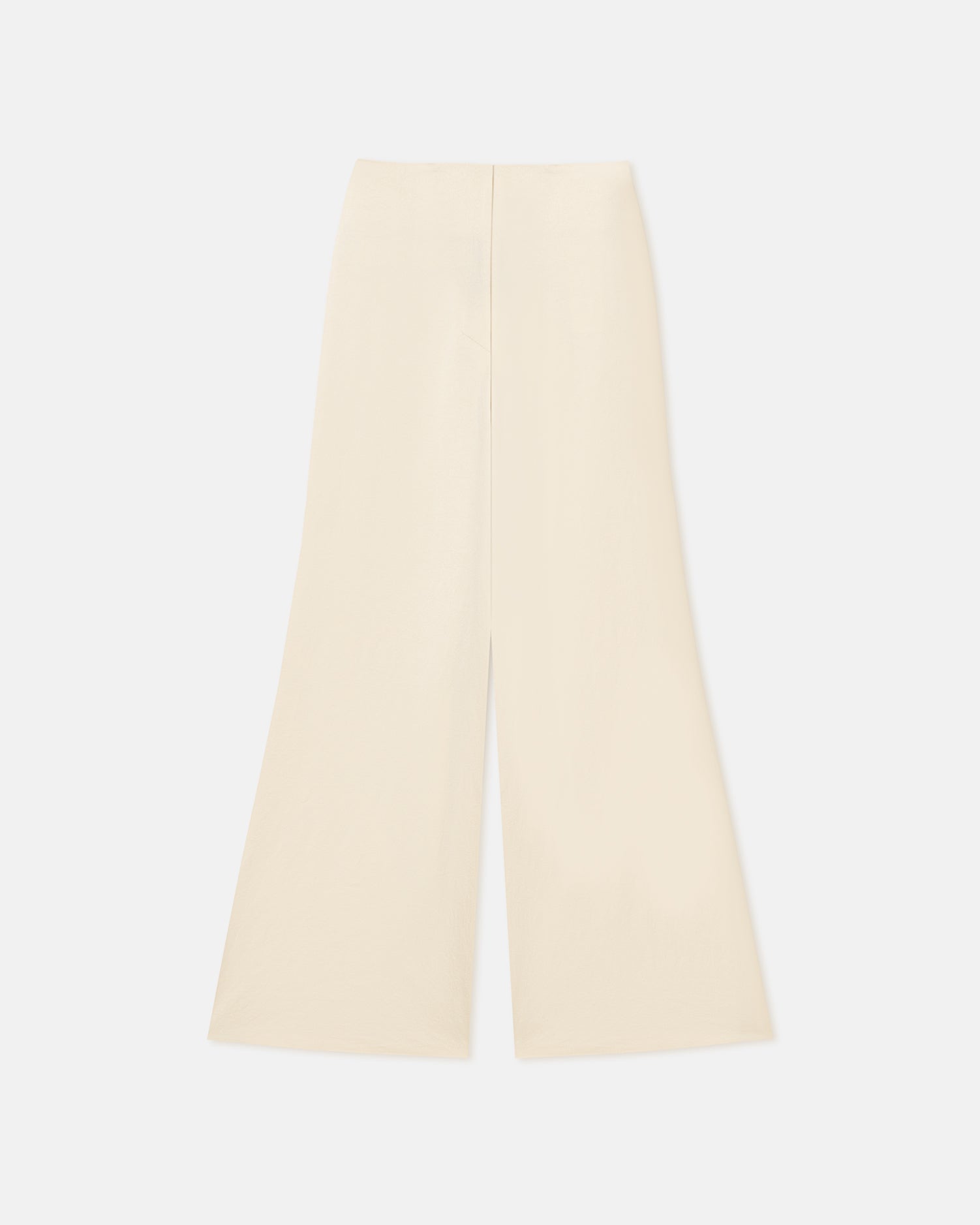 Charis Fluted Crisp-Satin Pants | Creme