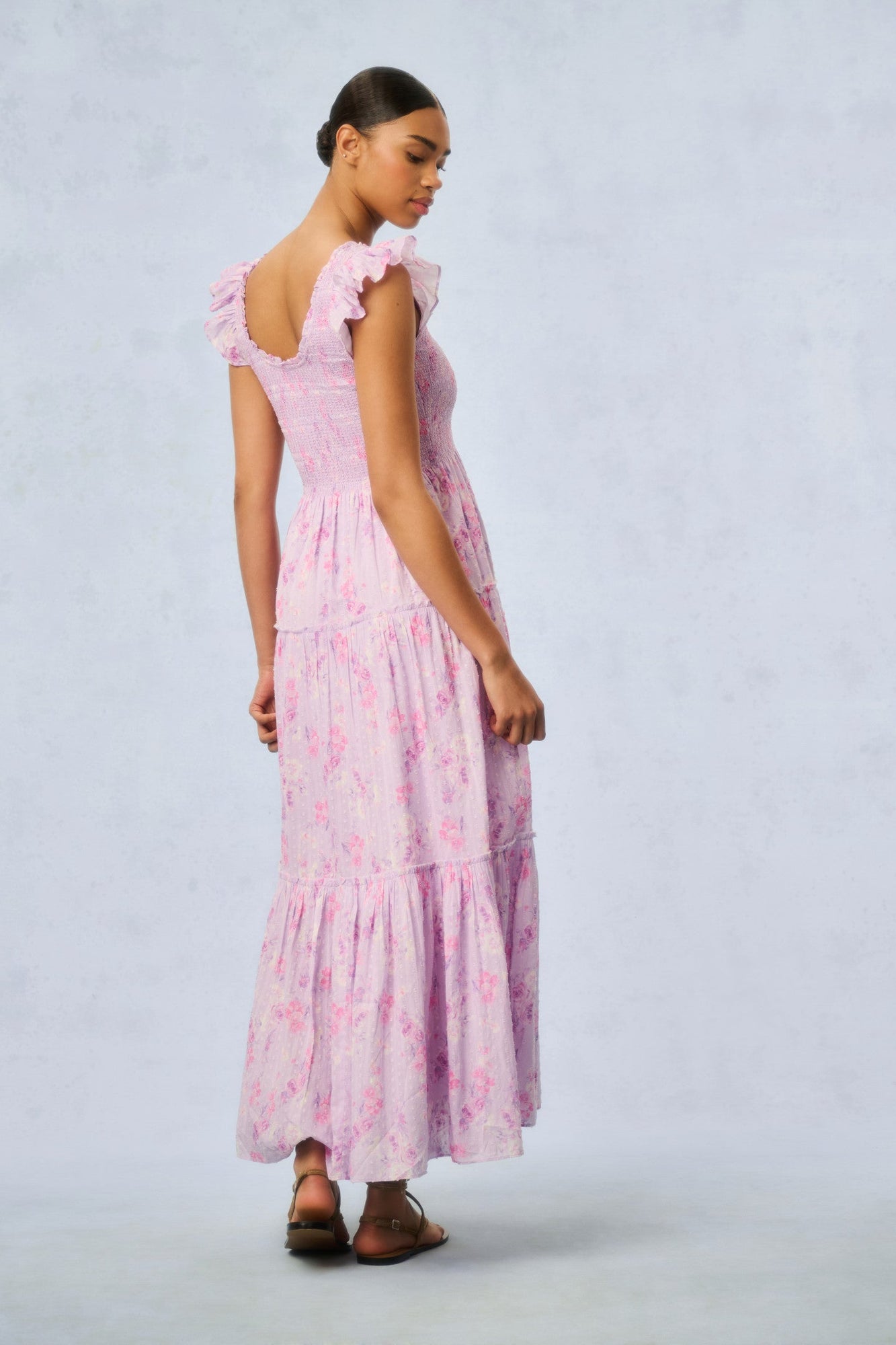 Chessie Heirloom Print Cotton Maxi Dress | Hibiscus