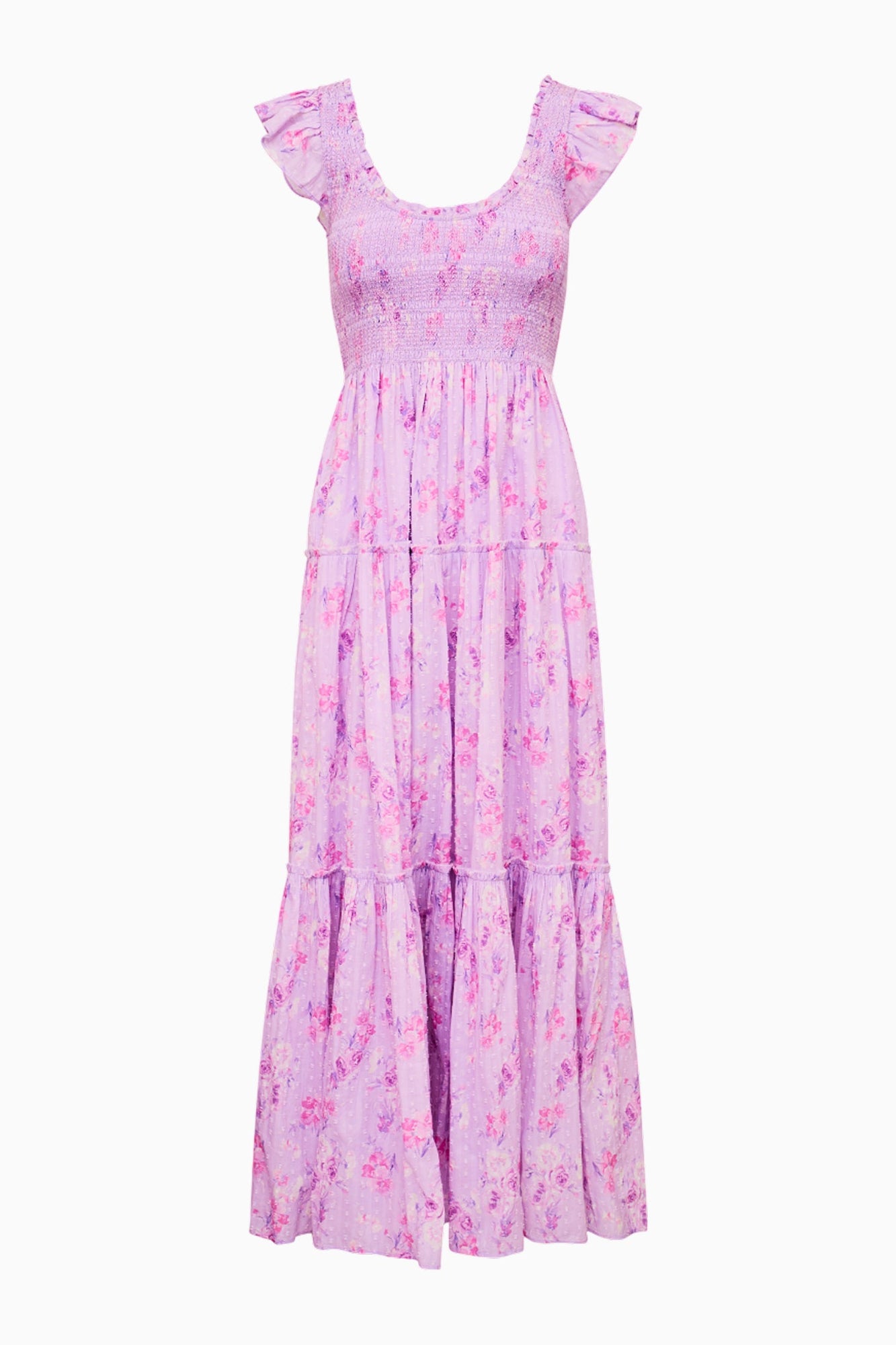 Chessie Heirloom Print Cotton Maxi Dress | Hibiscus