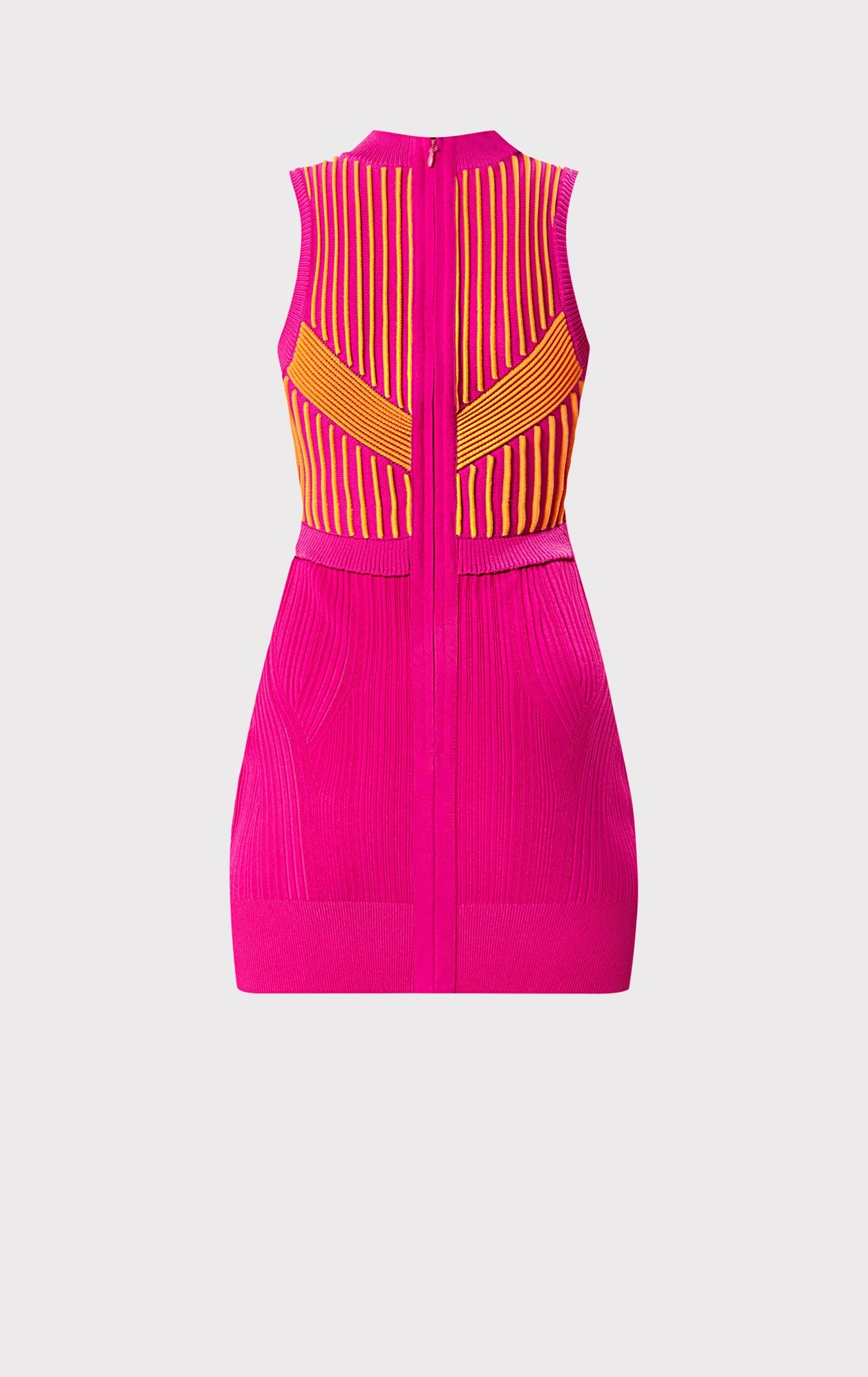 Mixed Gauge Striped Mini Dress | Magenta Pers Cmb