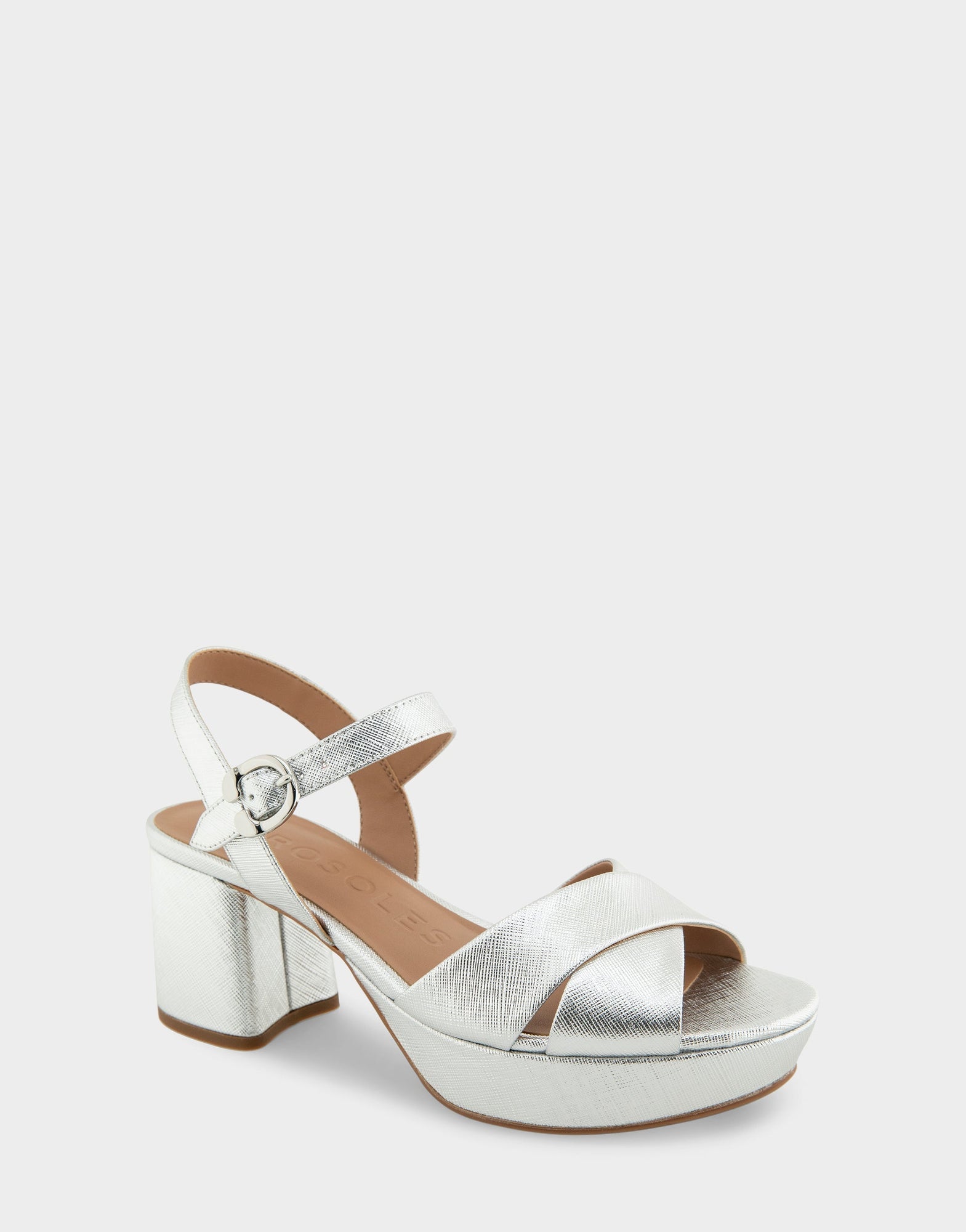 Cosmos Sandal | Silver Metallic Textured Faux Leather