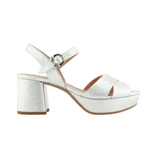 Cosmos Sandal | Silver Metallic Textured Faux Leather