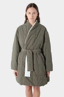 Reversible Blanket Coat | Women | White x Military Green