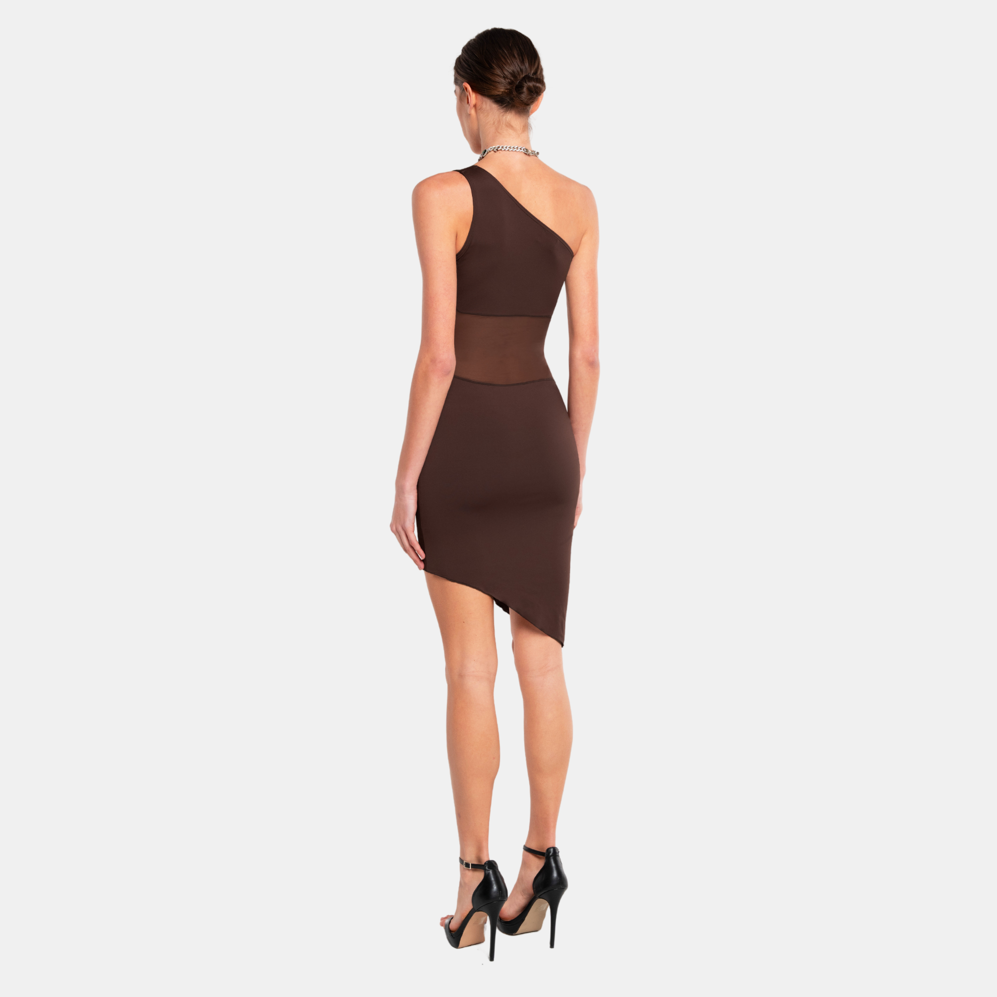 OW Collection CURVE Mini Dress Dress 185 - Brown