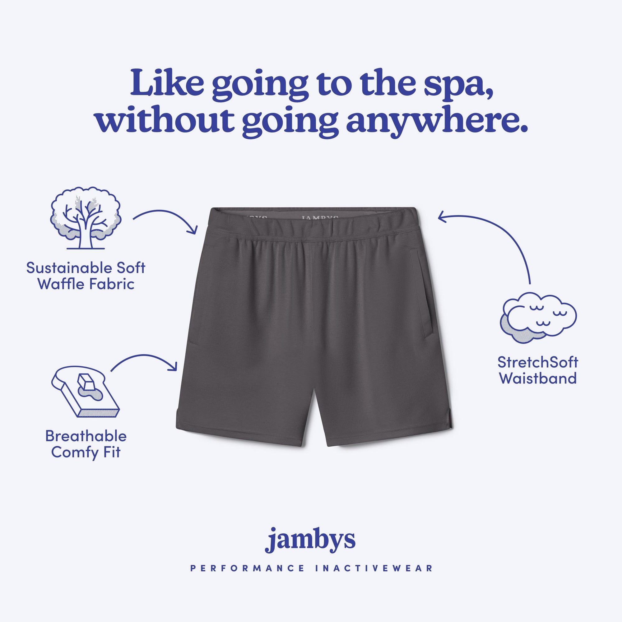 Modal Waffle Spa Short | Gray/Black