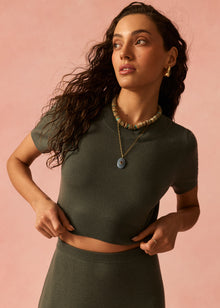 Lexa Cropped Knit Top | Bayou