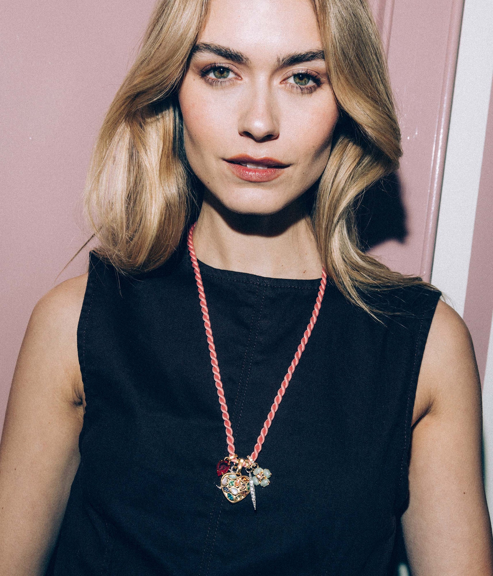 Marina Silk Cord Necklace in Pink - Loren Hope
