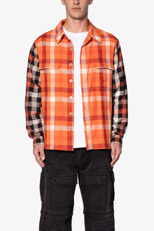 Checked Snap Front Shirt | Orange x Black