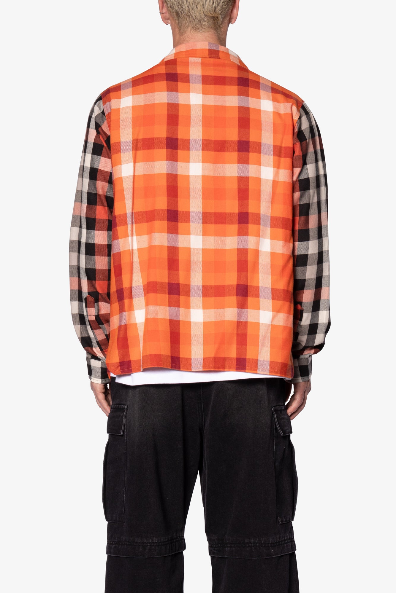 Checked Snap Front Shirt | Orange x Black