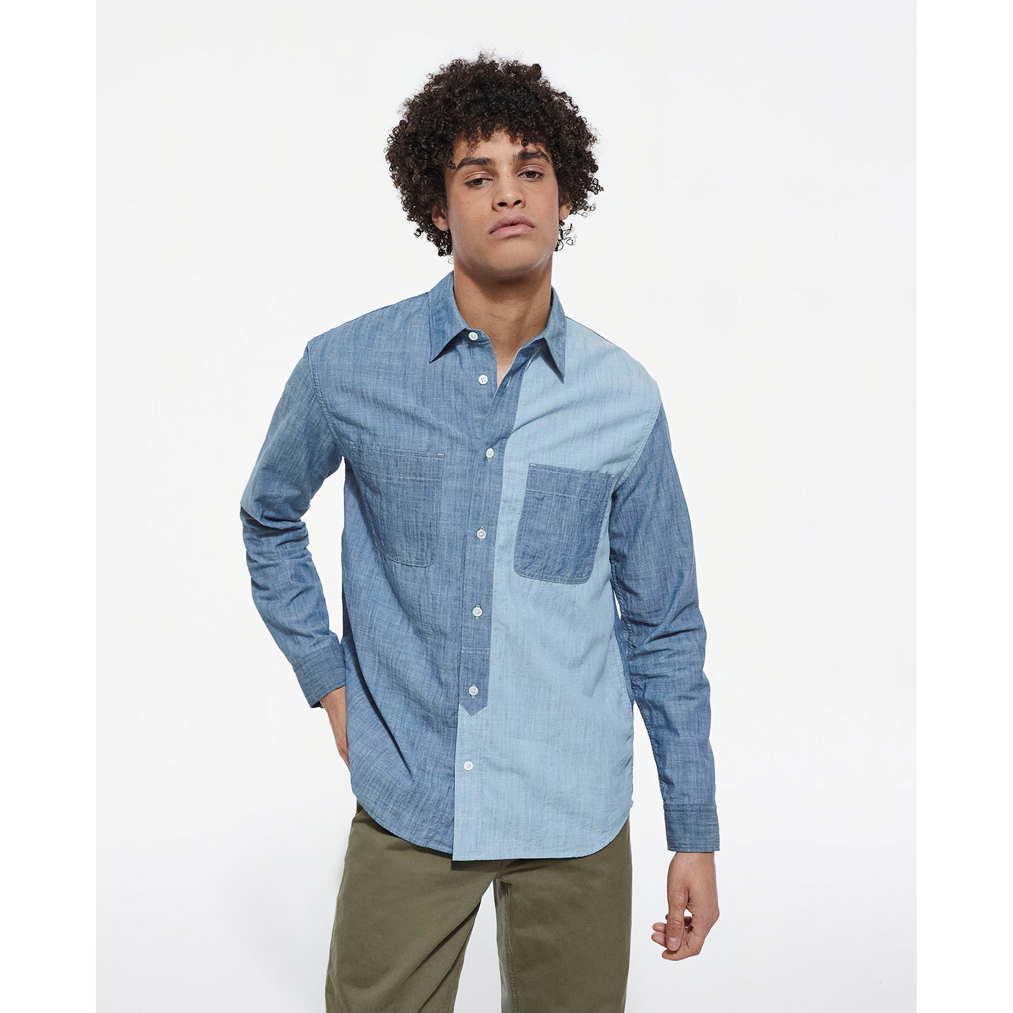 Classic Collar Denim Shirt | Men | Chambray Blue