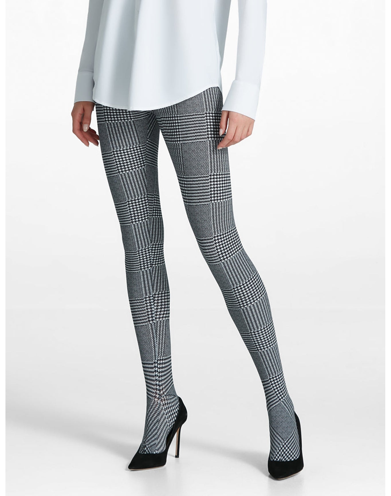 Classic Microfiber Print Tight | Houndstooth Plaid
