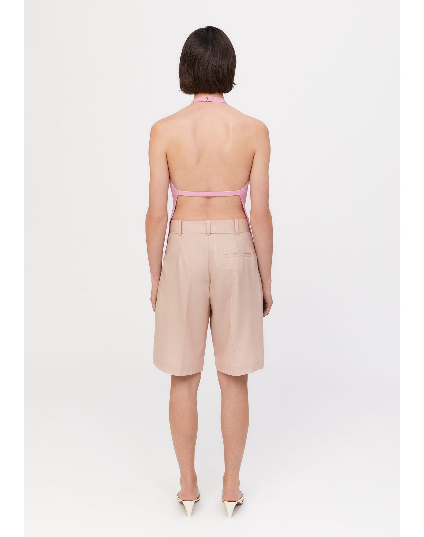 Clover | Backless Fringe Top | Electric Rose