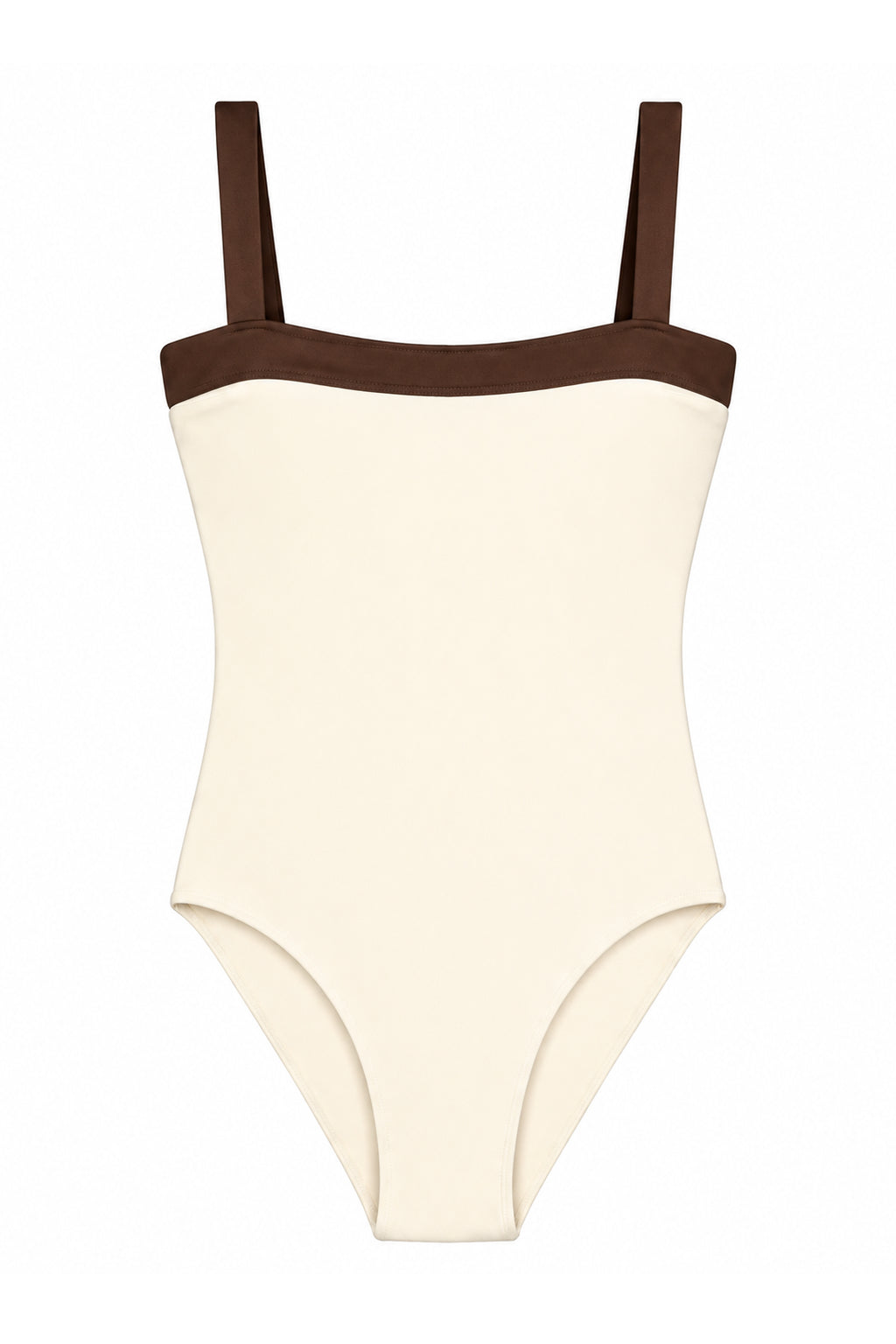 Coast One Piece | Ivory w Mocha Contrast