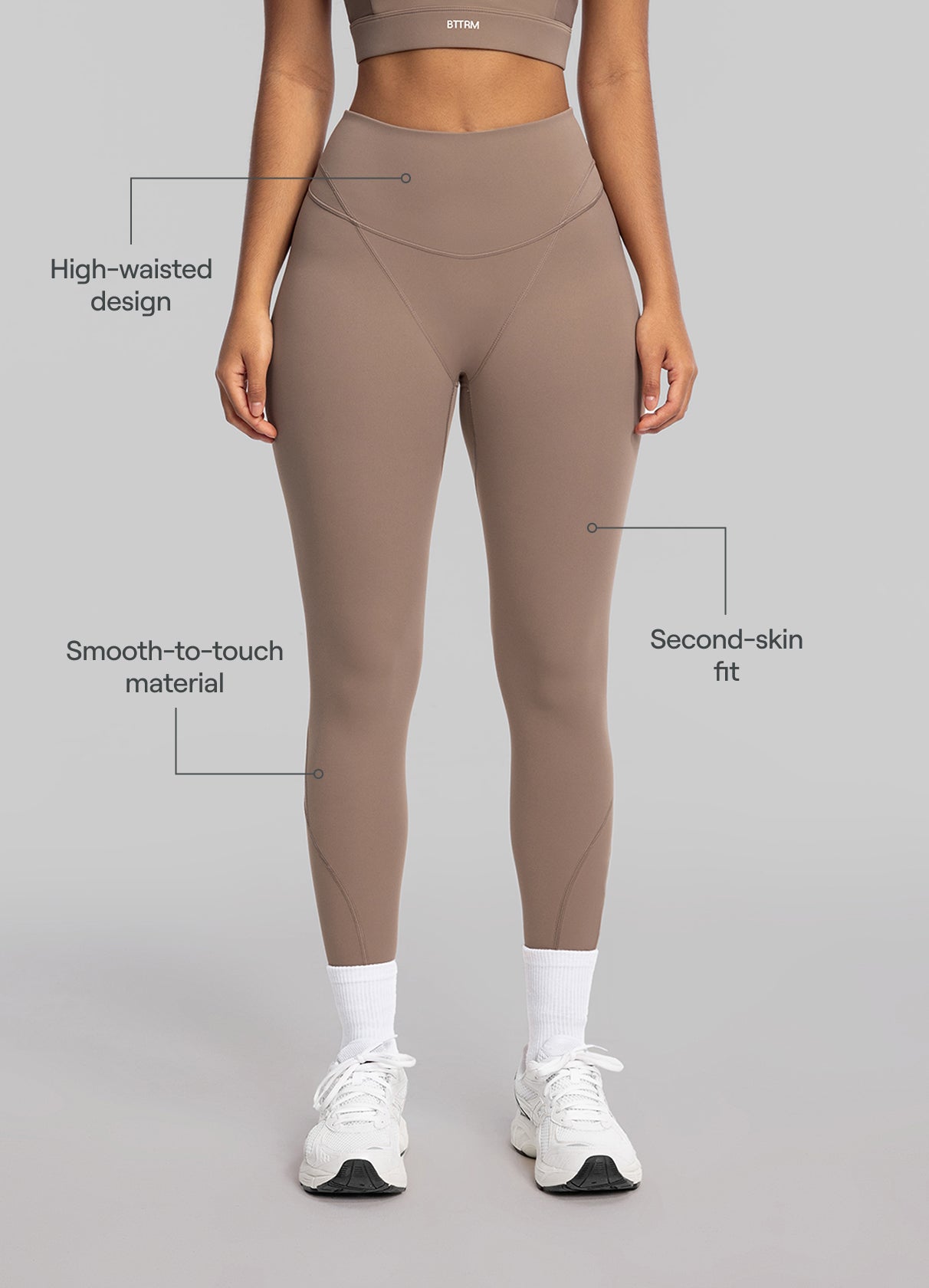 High-Waisted Stretch Performance Leggings | Cocoa