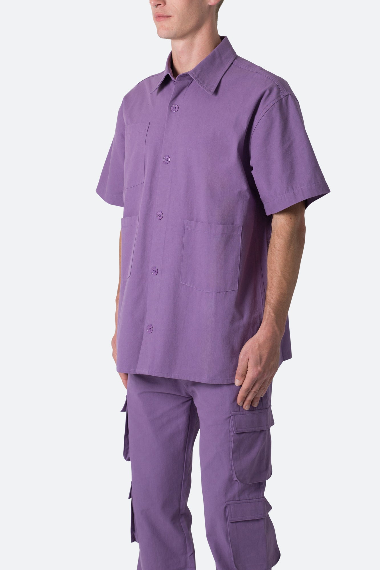 Collared Cargo S x S Shirt | Purple