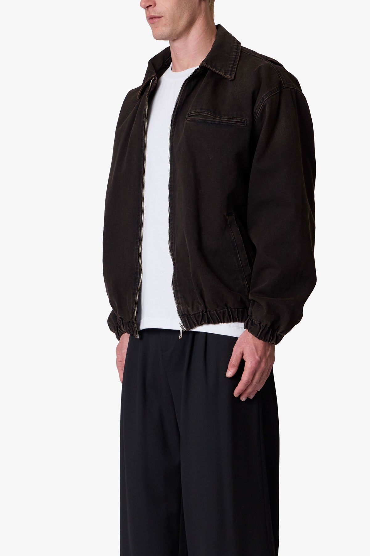 Collared Cinch jacket | Washed Black