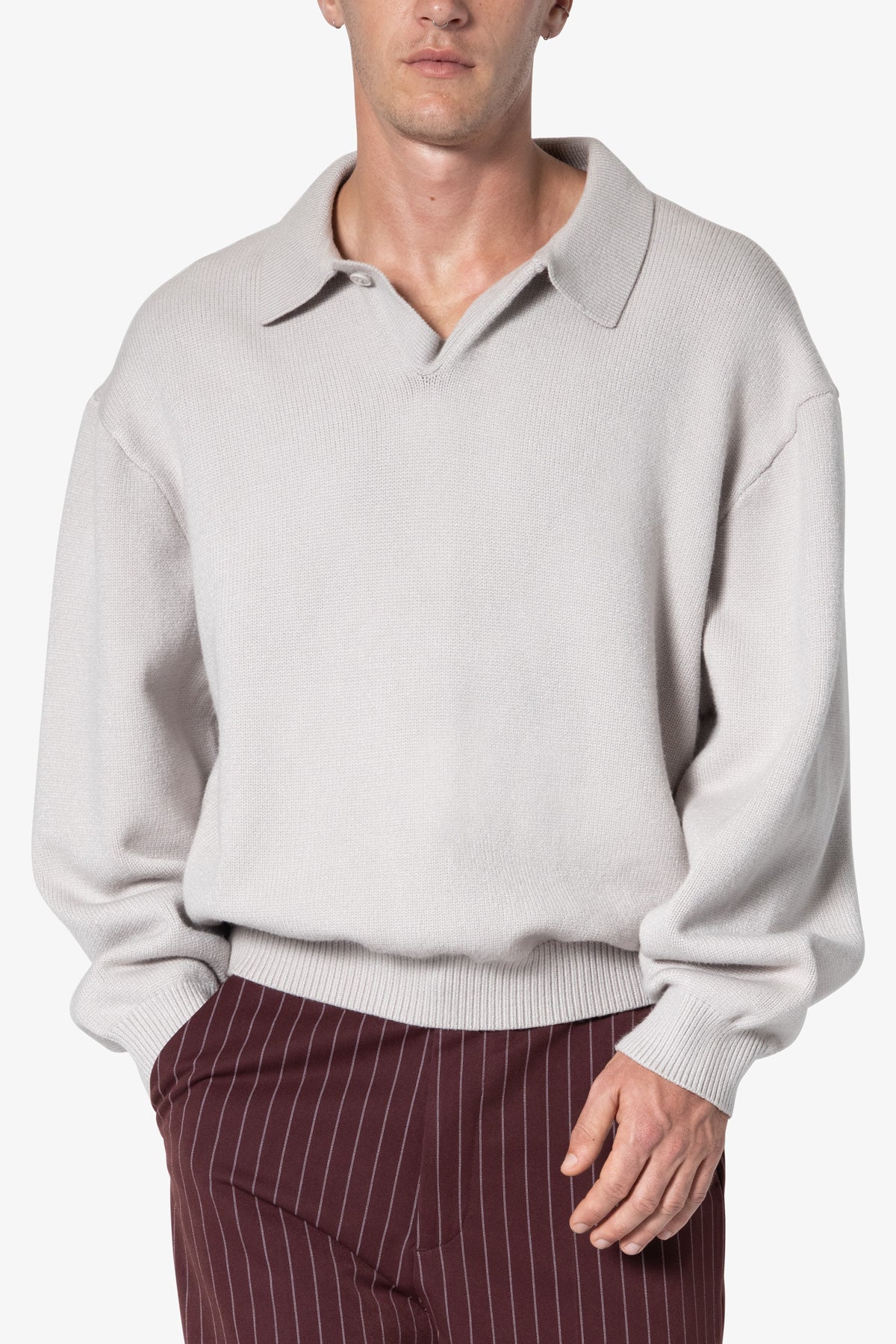 Collared Sweater | Light Grey