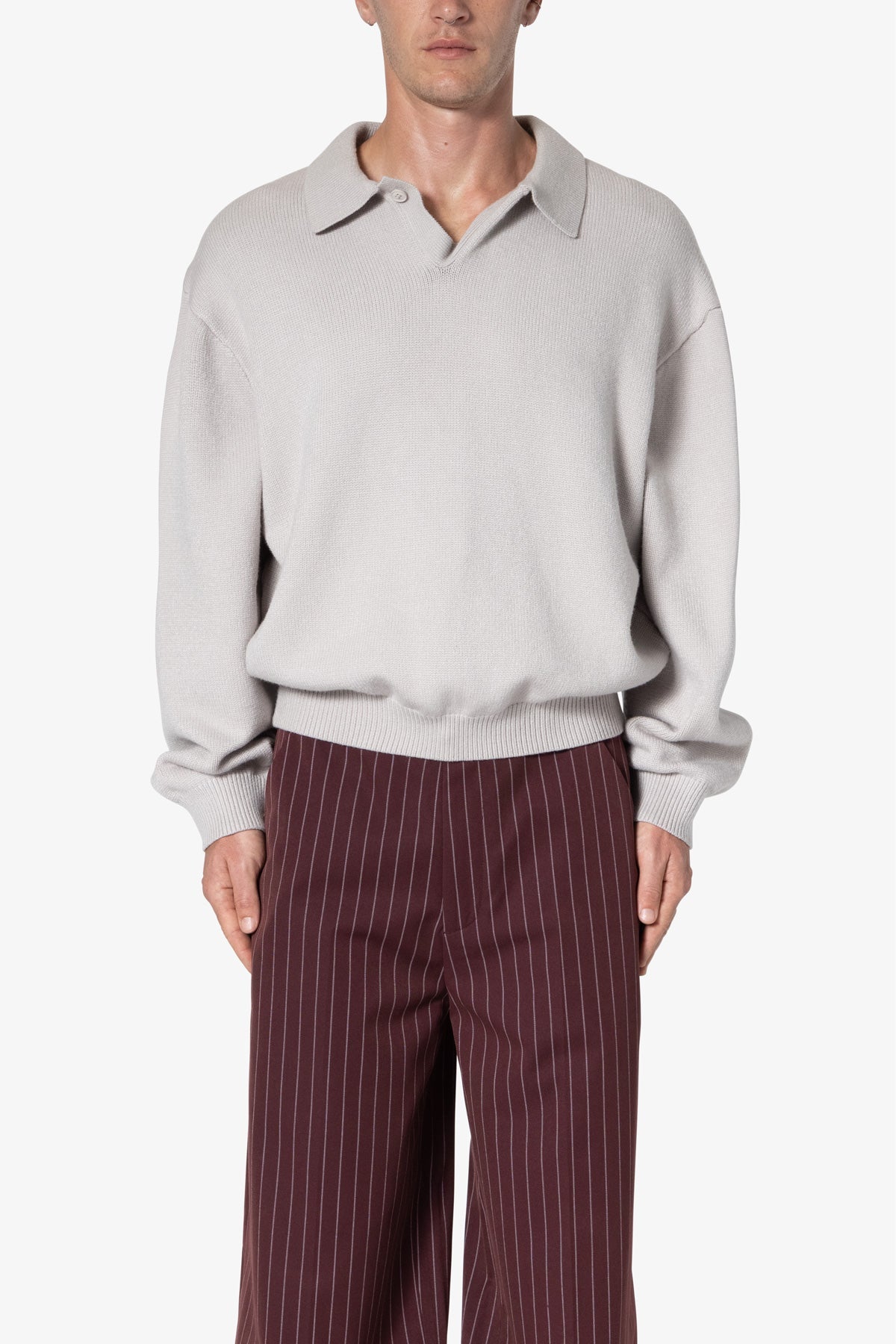 Collared Sweater | Light Grey
