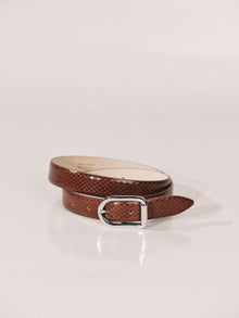 Mija Reptile Belt | Camel Reptile & Silver