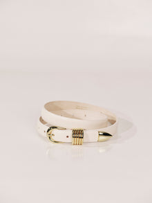 Mini Hollyhock Belt | Ivory & 24K Gold