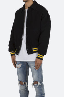 Corduroy Collar Jacket | Black x Yellow