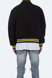 Corduroy Collar Jacket | Black x Yellow