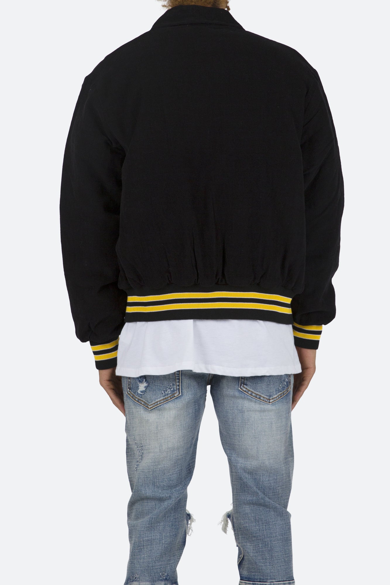 Corduroy Collar Jacket | Black x Yellow
