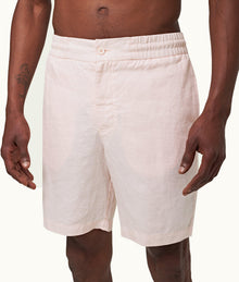 Cornell Linen Tailored Fit Washed Linen Drawcord Shorts | Rose